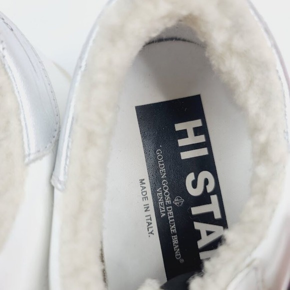 Golden Goose Women's White Silver Leather Fashion Sneaker Shoes Size 6 - Picture 5 of 7